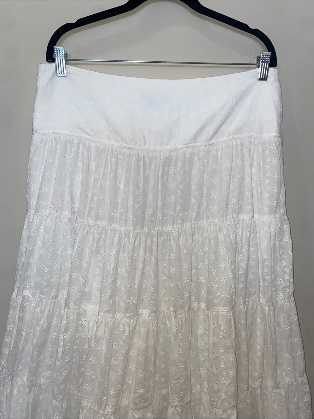 Dolls Kill Y2K Cottagecore White Tiered Ruffle Maxi Skirt